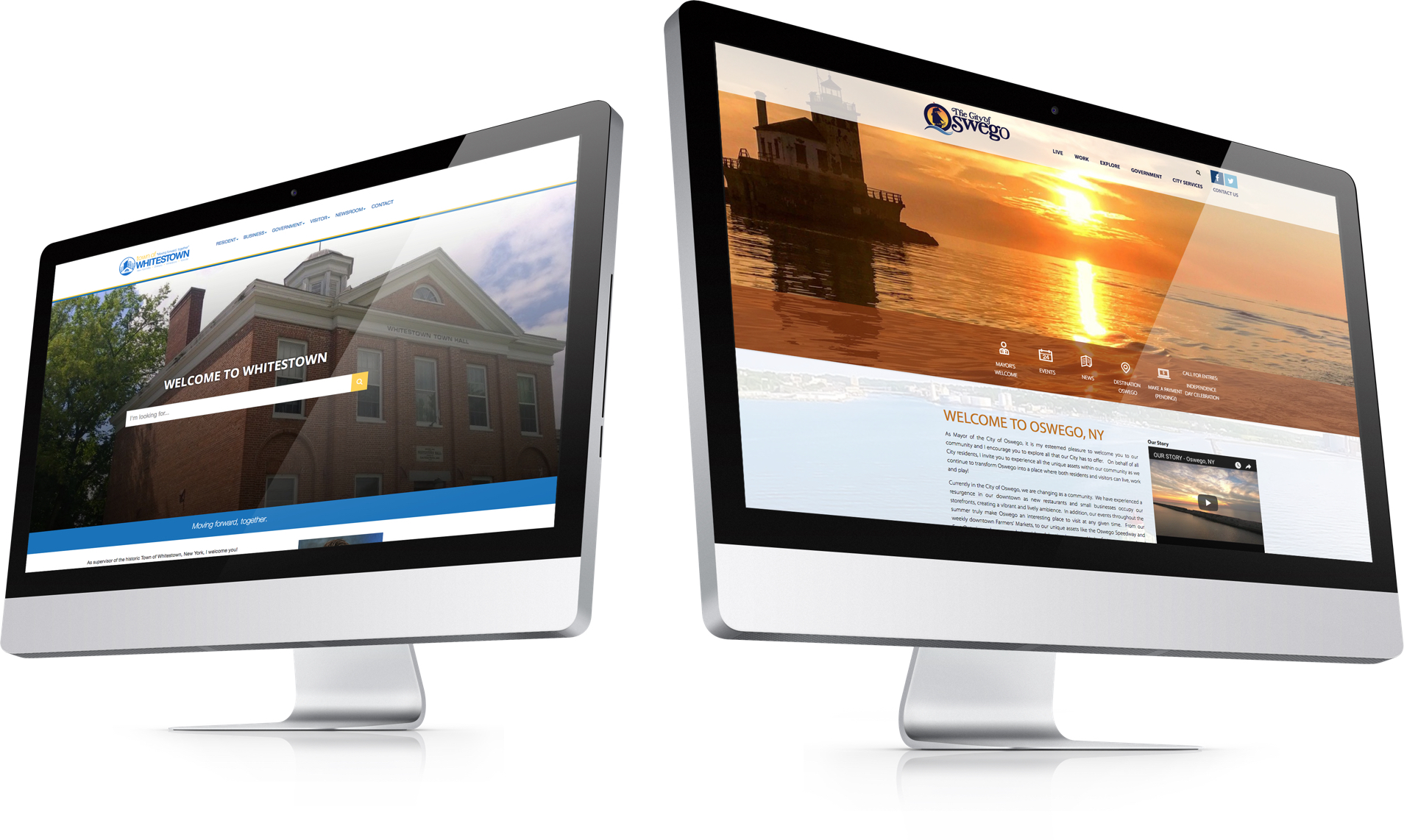 Town of Whitestown and City of Oswego Websites